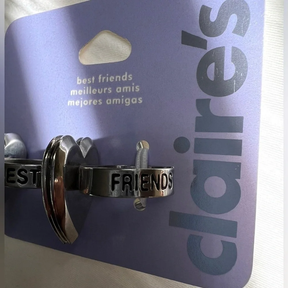 NWT Claire’s Adjustable Best friend Photo Rings